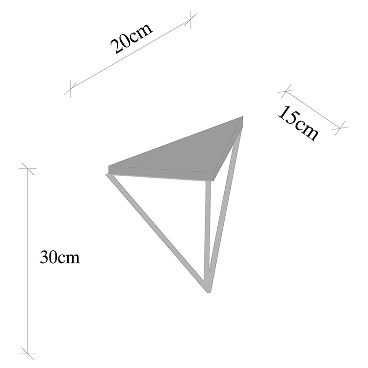 Półka ścienna Roscena trójkąt 15x20 cm orzech/czarny  - zdjęcie 6