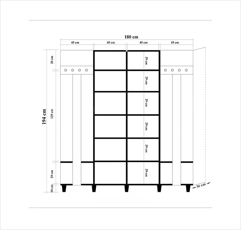 Zestaw do przedpokoju Sidesity 180 cm drewniane pasy  - zdjęcie 8