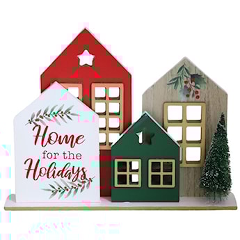 Dekoracja świąteczna Home for the Holidays drewniane domki