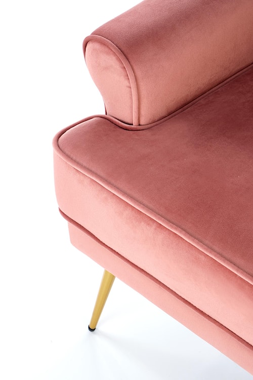 Fotel wypoczynkowy Nostame velvet różowy - złote nóżki  - zdjęcie 6