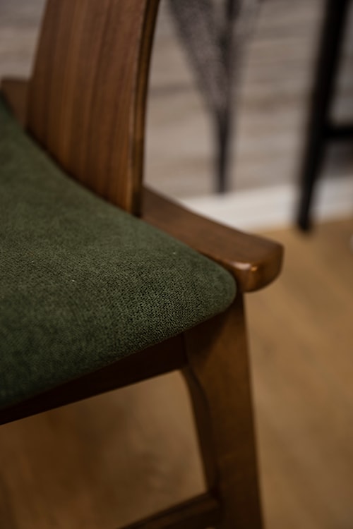 Krzesło drewniane Henrico orzech ciemna zieleń  - zdjęcie 5