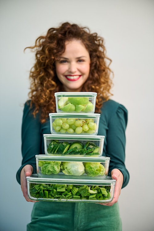 Pojemnik na żywność EasyClip 450 ml szklany zielony  - zdjęcie 2