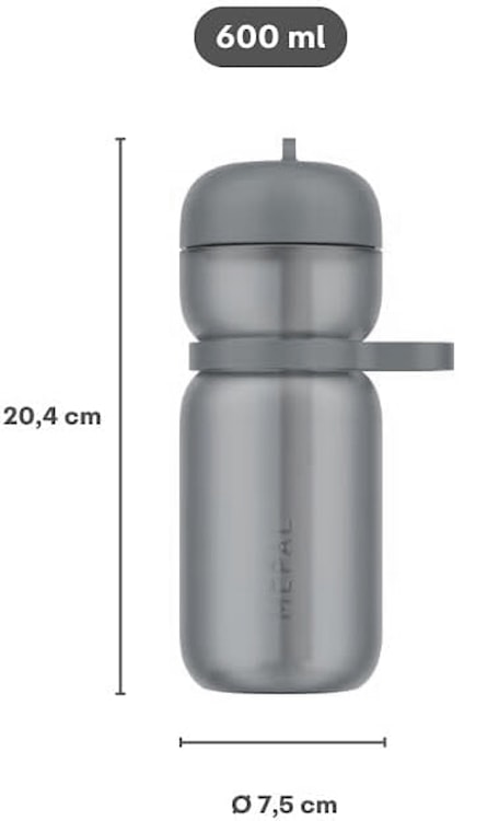 Bidon sportowy ze słomką Active 600 ml biały  - zdjęcie 3