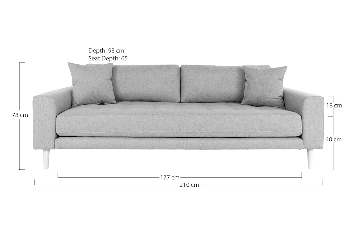 Sofa trzyosobowa Dagmarri 210 cm beżowa  - zdjęcie 2