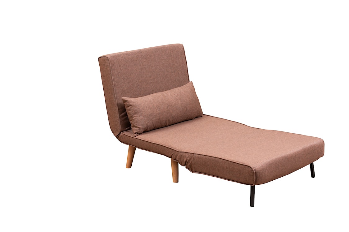Fotel rozkładany Pollely brązowy  - zdjęcie 2