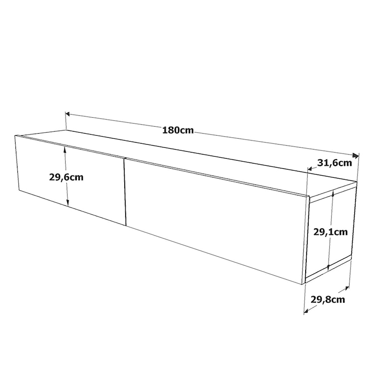 Szafka RTV Ferey 31,6x180 cm antracyt/sosna atlantycka  - zdjęcie 5