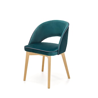 Krzesło tapicerowane Barauni zielone - dąb miodowy