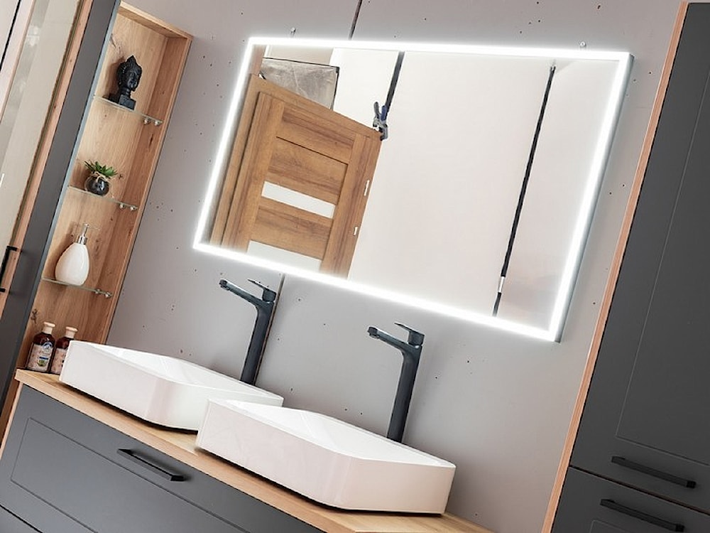 Regał łazienkowy Herime słupek jednodrzwiowy z lustrem  - zdjęcie 8