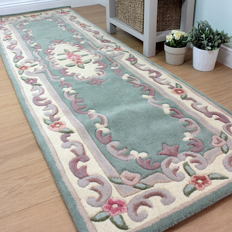 Dywan wełniany Aubusson zielony Prostokątny/75x150  - zdjęcie 2