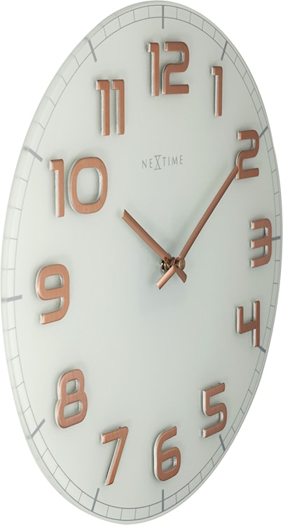 Zegar ścienny Classy 30 cm biało-miedziany  - zdjęcie 2
