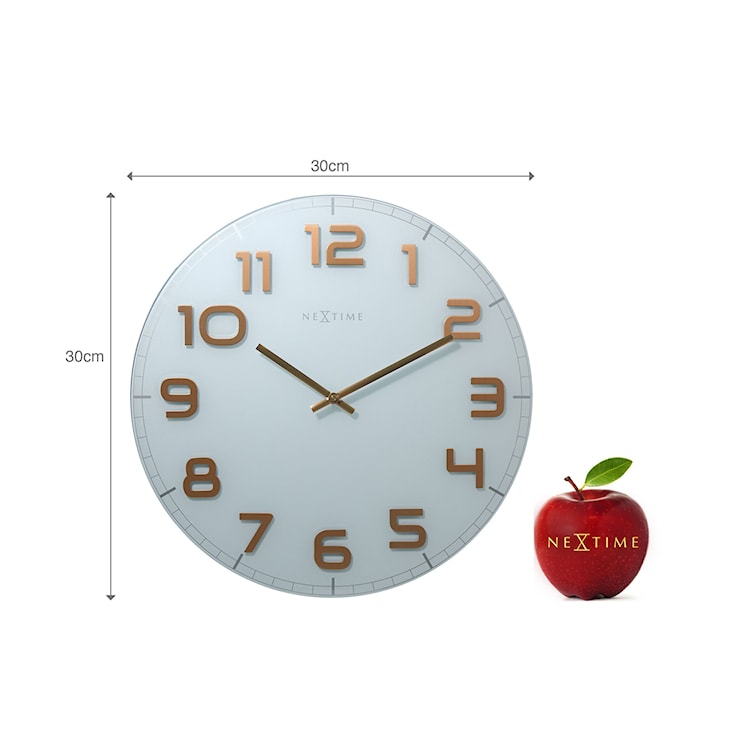 Zegar ścienny Classy 30 cm biało-miedziany  - zdjęcie 6