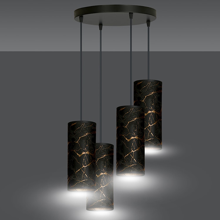 Lampa wisząca Karrla x4 asymetryczna średnica 35 cm czarny marmur  - zdjęcie 5