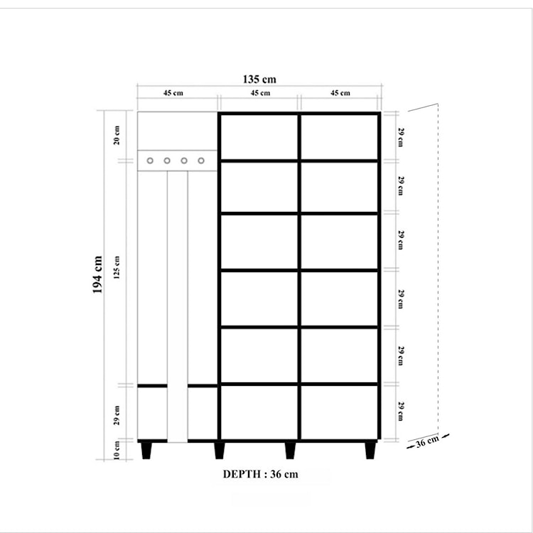 Zestaw do przedpokoju Sidesity 135 cm drewniane pasy  - zdjęcie 8