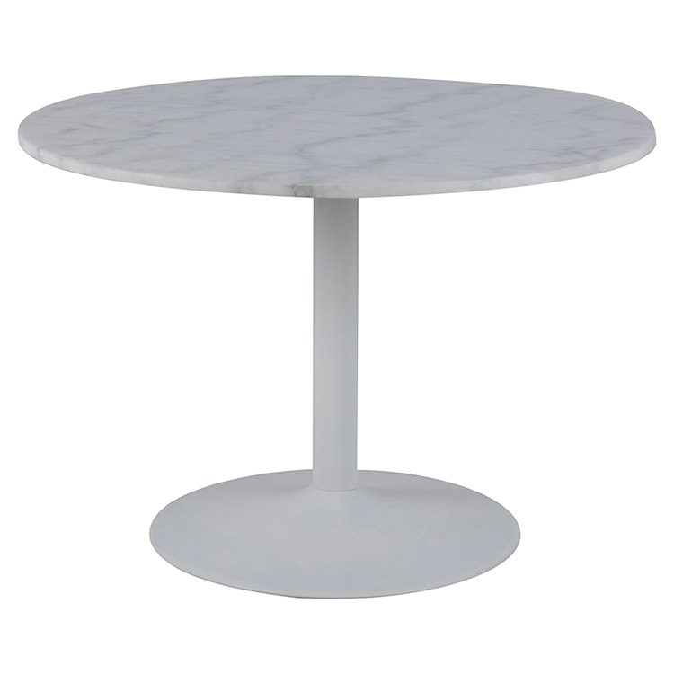 Stół okrągły Fliese średnica 110 cm biały marmur na białej podstawie 