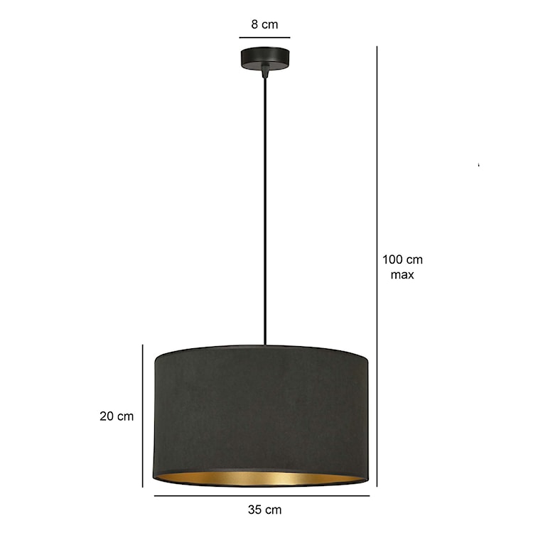 Lampa wisząca Hellid średnica 35 cm czarna  - zdjęcie 7