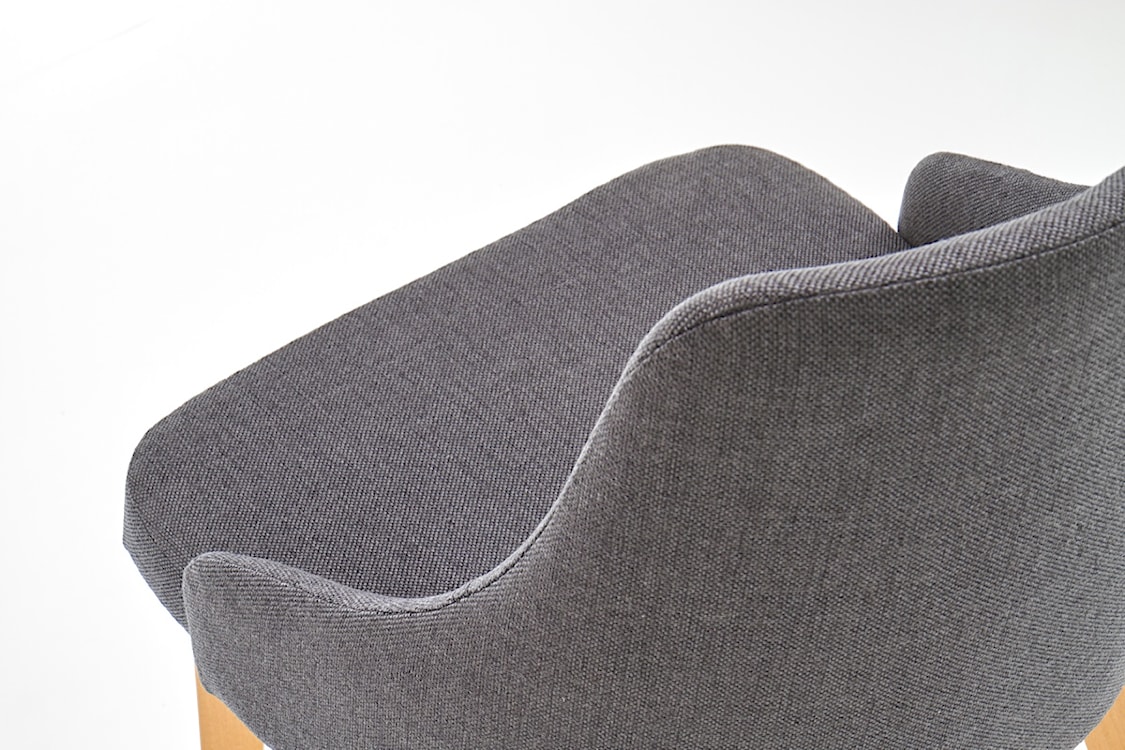 Krzesło tapicerowane Berlas ciemnoszare - dąb miodowy  - zdjęcie 2