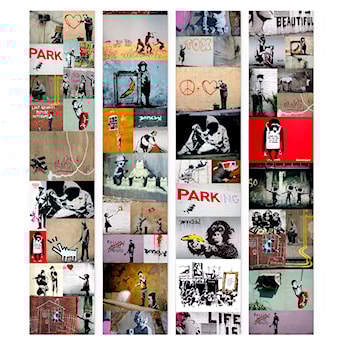 Tapeta Kolaż graffiti Banksy 1000x50 cm