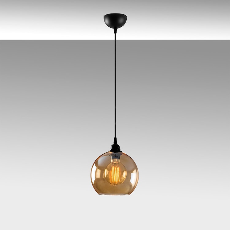Lampa wisząca Hosignes średnica 20 cm miodowo-czarna  - zdjęcie 4