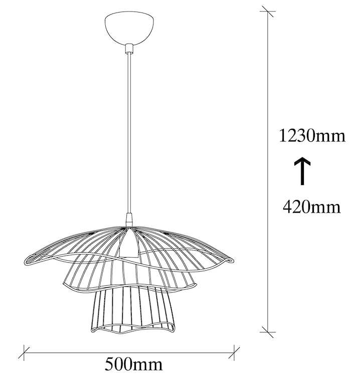 Lampa wisząca Solanum 52 cm czarna  - zdjęcie 6