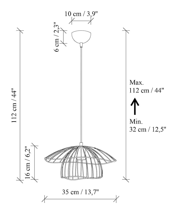 Lampa wisząca Mantar złota  - zdjęcie 8