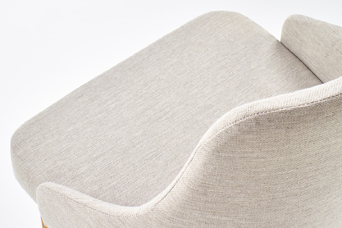 Krzesło tapicerowane Berlas kremowe - dąb miodowy  - zdjęcie 4