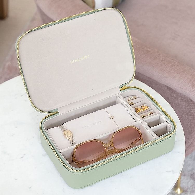 Organizer na biżuterię Pebble Travel Jewellery Accessory Box zieleń szałwi  - zdjęcie 2