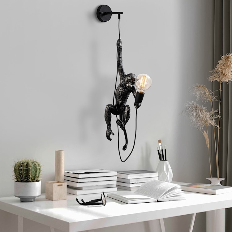 Lampa ścienna Proffitz z małpką czarna  - zdjęcie 2