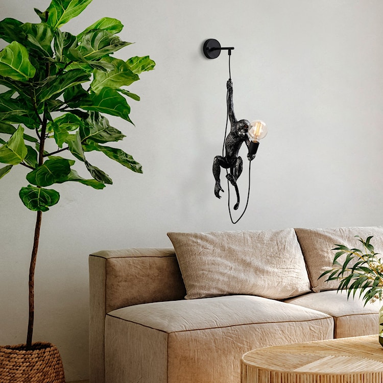 Lampa ścienna Proffitz z małpką czarna  - zdjęcie 4