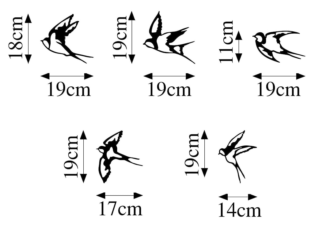 Dekoracja ścienna Lousnel x5 jaskółki  - zdjęcie 6