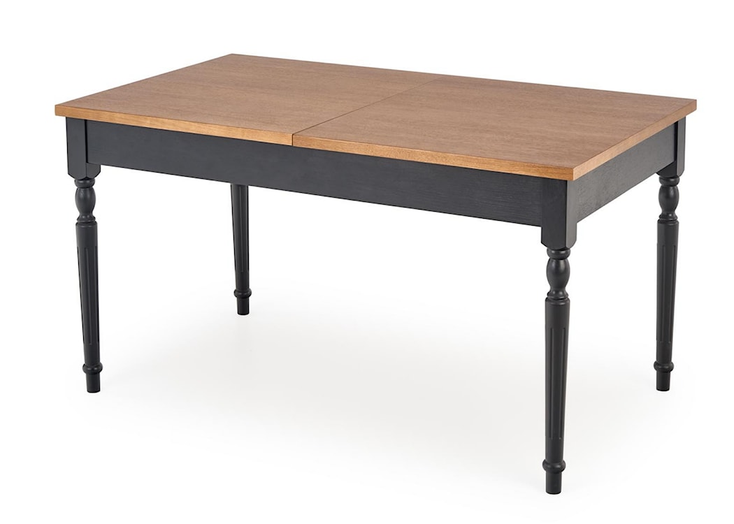 Stół rozkładany Masoury 140-220x80 cm dąb ciemny/czarny