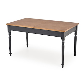 Stół rozkładany Masoury 140-220x80 cm dąb ciemny/czarny