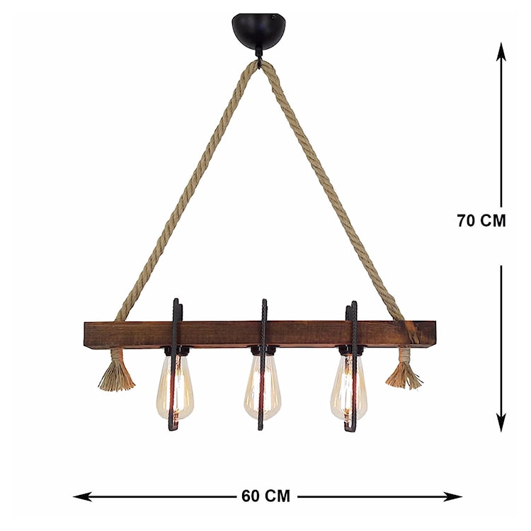 Lampa sufitowa Kiette x3 industrialna 60 cm  - zdjęcie 12