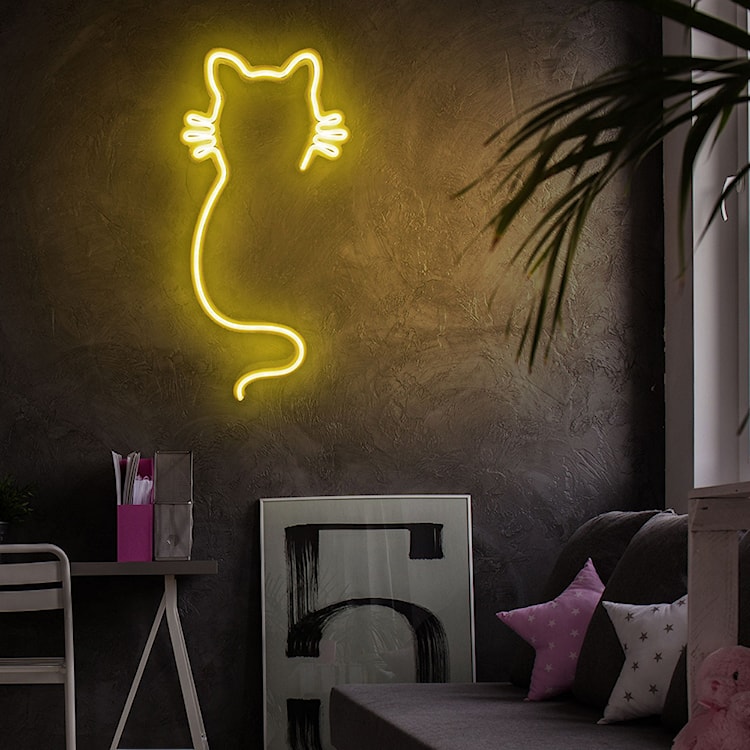 Neon na ścianę Letely w kształcie kota żółty  - zdjęcie 5