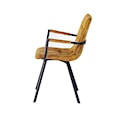 Krzesło tapicerowane z podłokietnikami Unurgunite musztardowe  - zdjęcie 5
