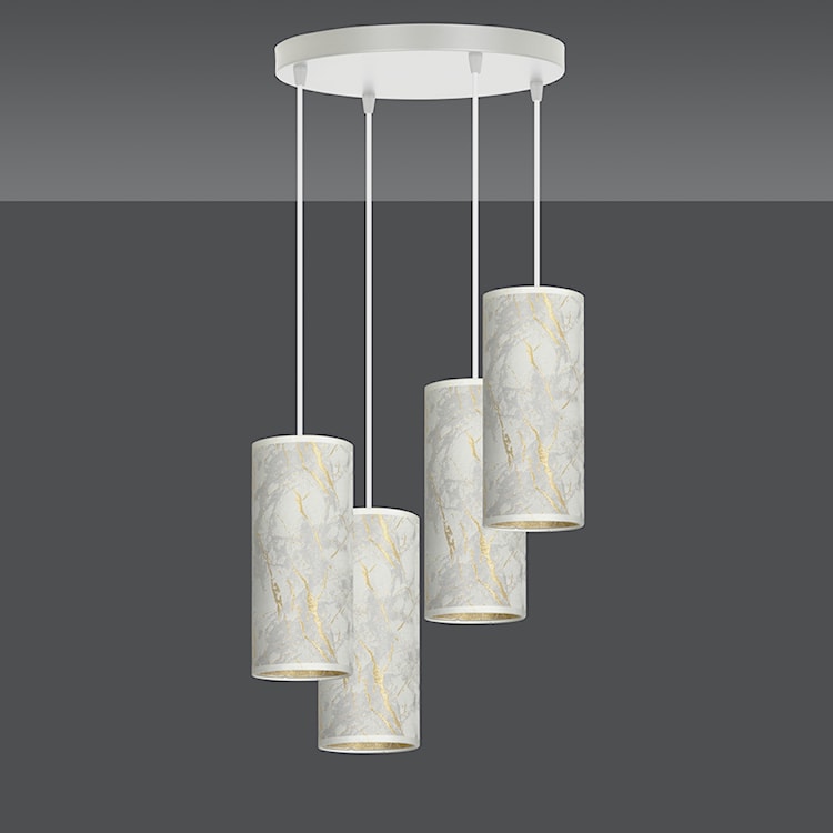 Lampa wisząca Karrla x4 asymetryczna średnica 35 cm marmur  - zdjęcie 4