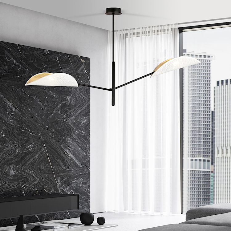 Lampa sufitowa Shintor x2 biało-złota  - zdjęcie 4