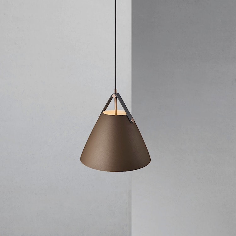 Lampa wisząca Strap średnica 27 cm brązowy metalowy klosz  - zdjęcie 6