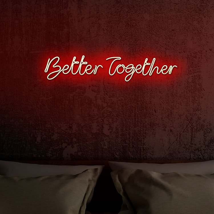 Neon na ścianę Letely z napisem Better Together czerwony  - zdjęcie 3