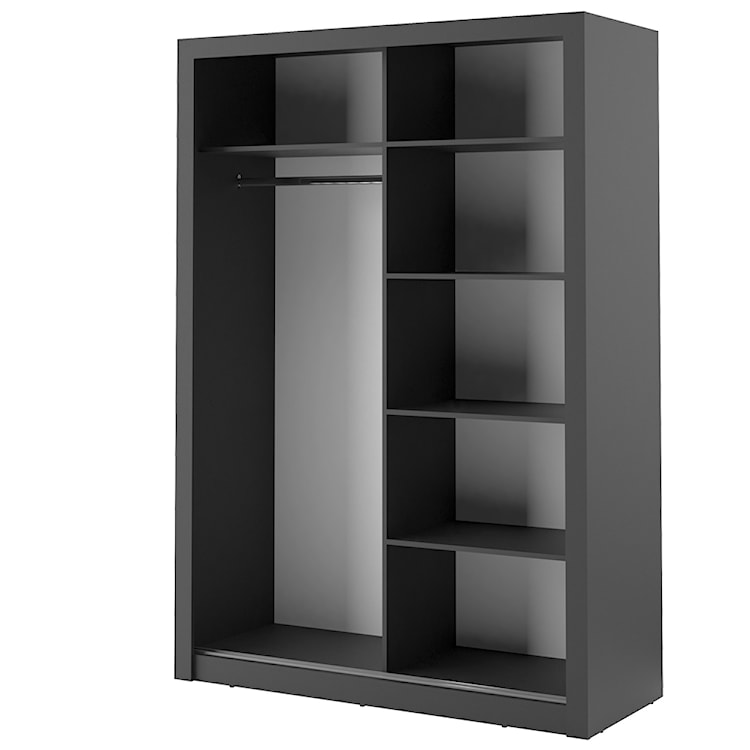 Szafa Arti 150 cm z jednym lustrem czarna  - zdjęcie 5