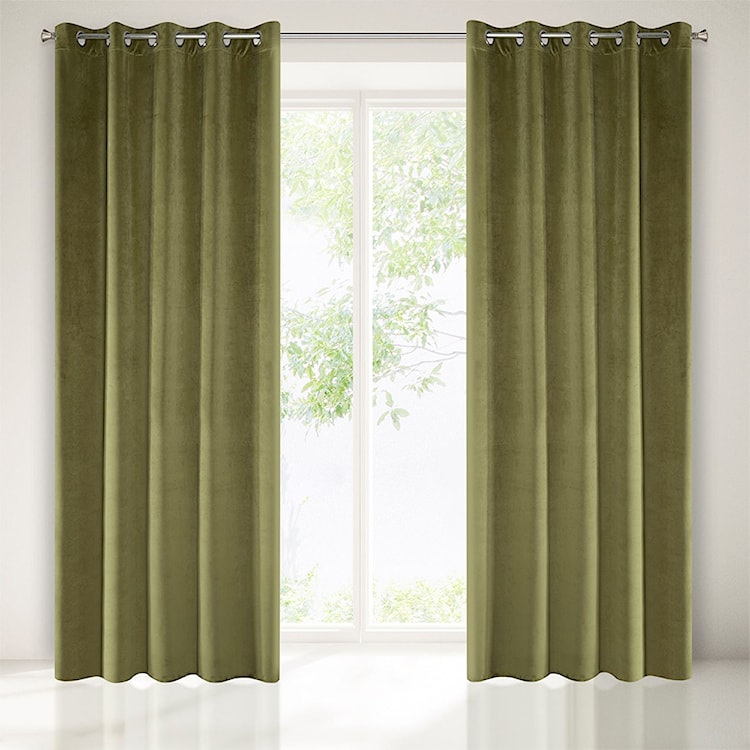 Zasłona na przelotkach Kladia 140x250 cm oliwkowa  - zdjęcie 2