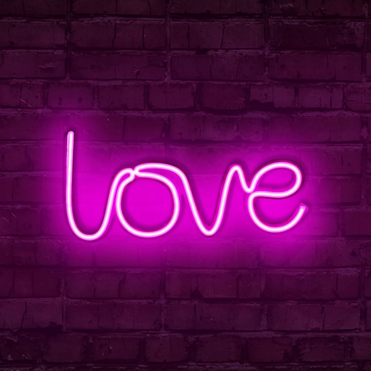 Neon na ścianę Letely z napisem Love różowy  - zdjęcie 2