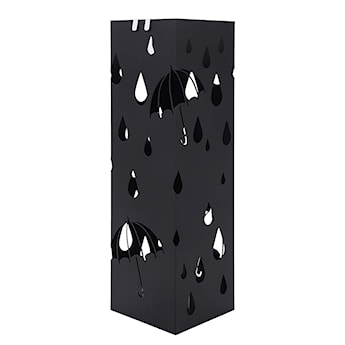Stojak na parasole Rain metalowy czarny na planie kwadratu