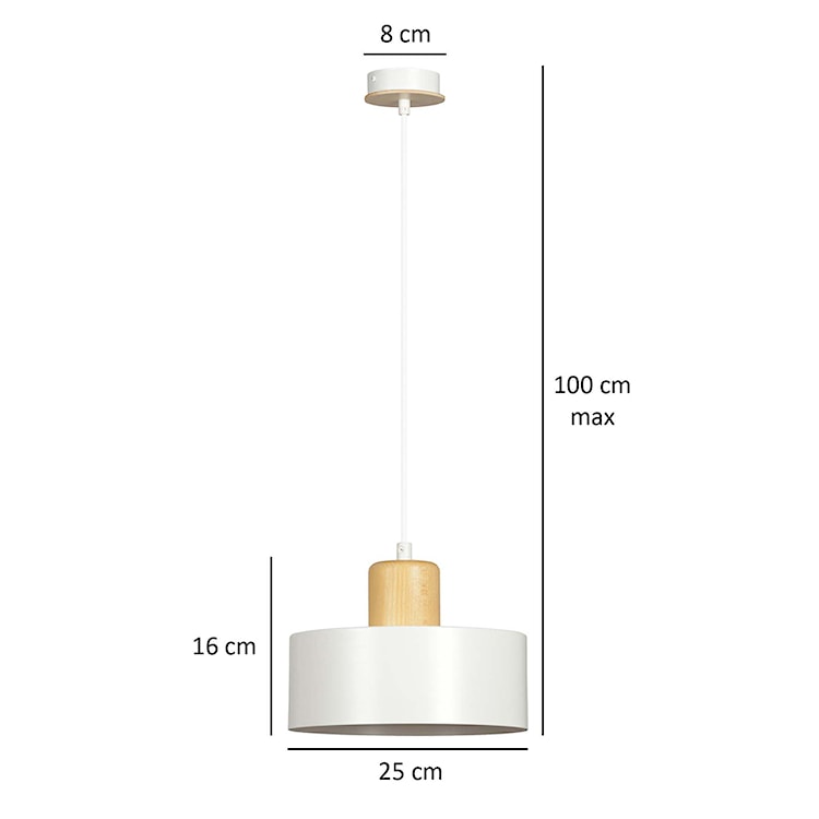 Lampa wisząca Torie średnica 25 cm biała  - zdjęcie 9