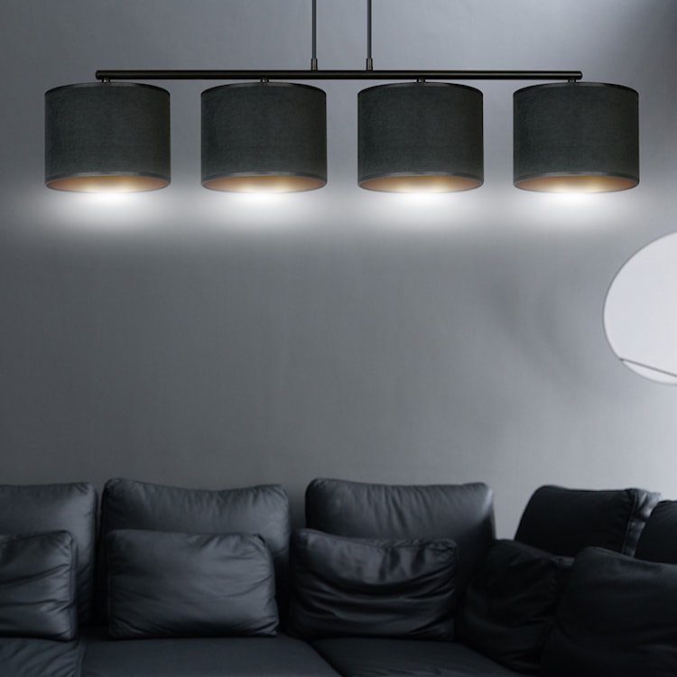 Lampa wisząca Hellid x4 97 cm czarna  - zdjęcie 3