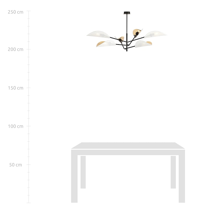 Lampa sufitowa Shintor x6 biało-złota  - zdjęcie 9
