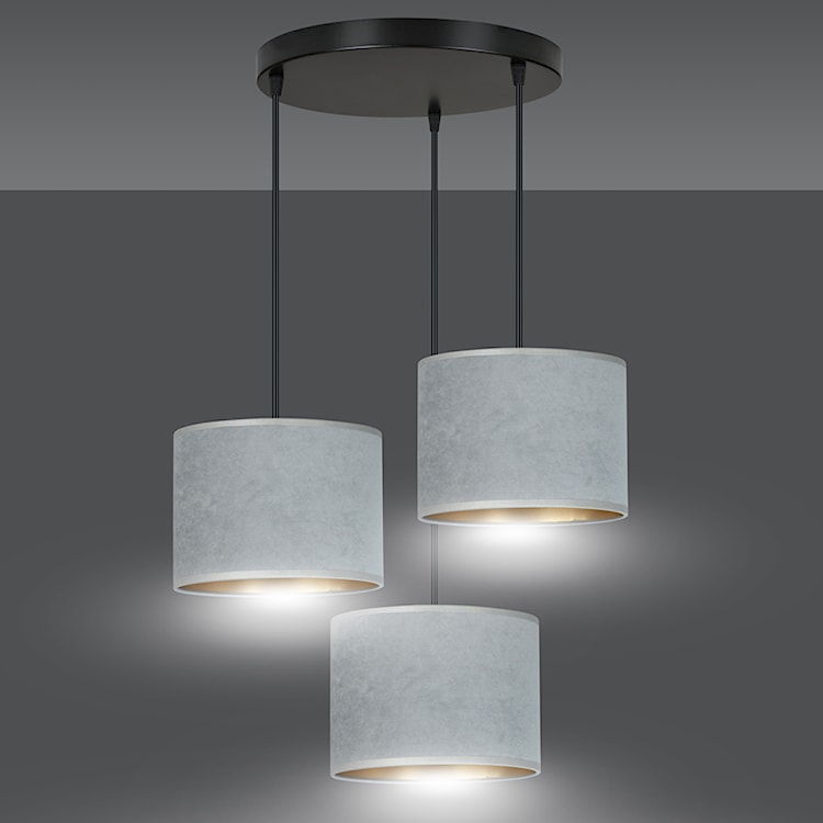 Lampa wisząca Hellid x3 asymetryczna średnica 50 cm szara  - zdjęcie 5