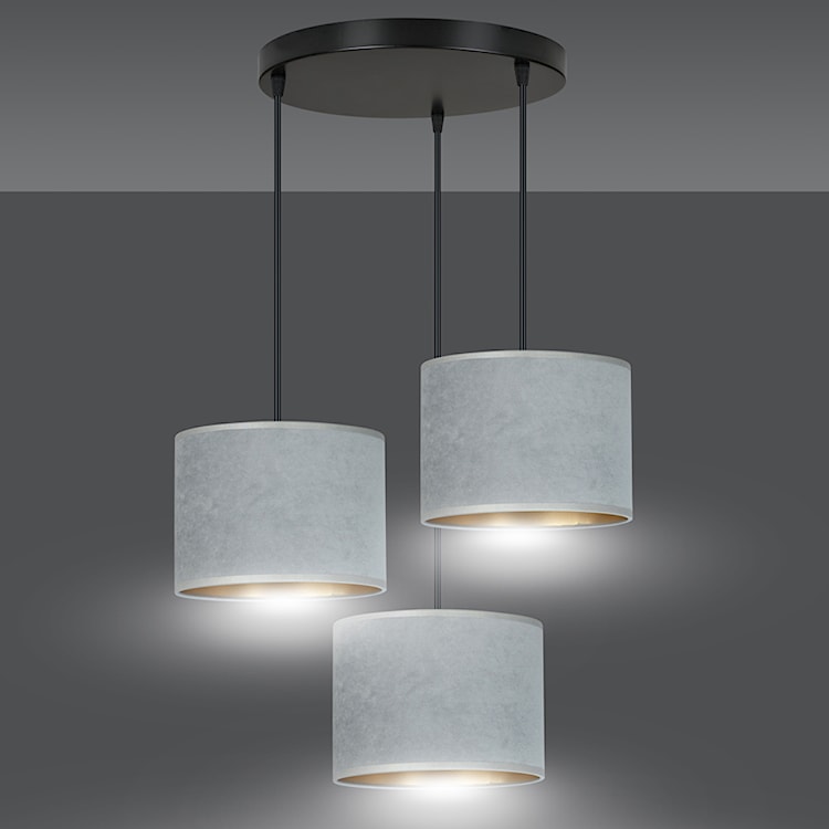 Lampa wisząca Hellid x3 asymetryczna średnica 50 cm szara  - zdjęcie 5