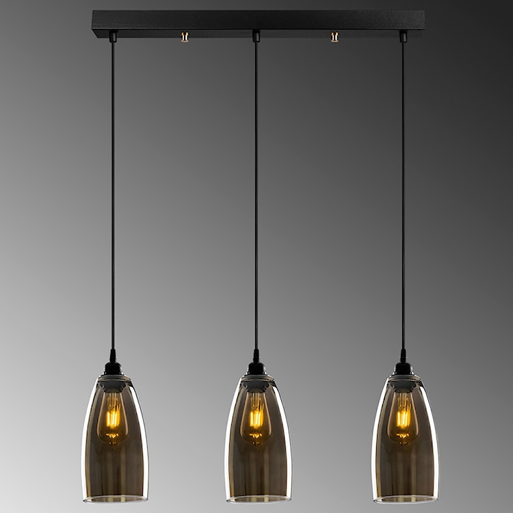 Lampa sufitowa Communis x3 63 cm ciemne szkło  - zdjęcie 4