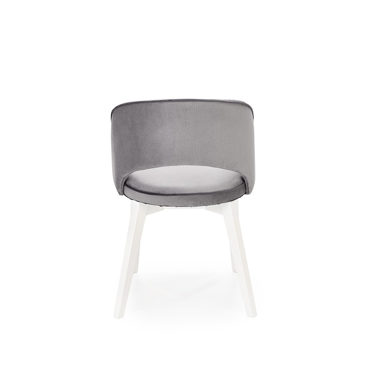 Krzesło tapicerowane Barauni popielate - biała podstawa  - zdjęcie 7