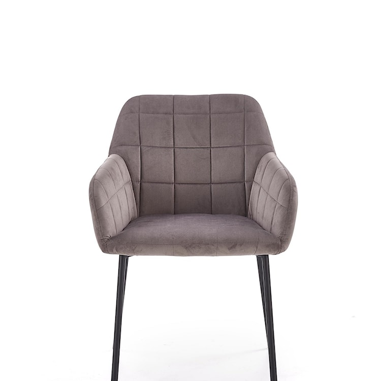 Krzesło tapicerowane Meira na czarnej podstawie popielate  - zdjęcie 2